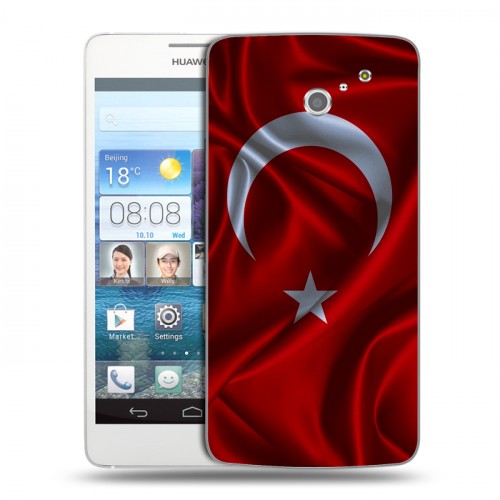 Дизайнерский пластиковый чехол для Huawei Ascend D2 Флаг Турции