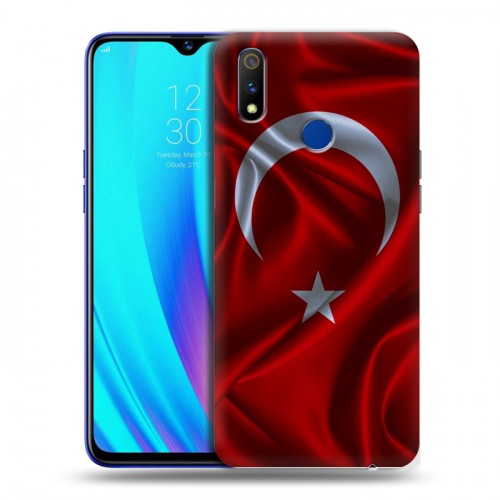 Дизайнерский силиконовый с усиленными углами чехол для Realme 3 Pro Флаг Турции