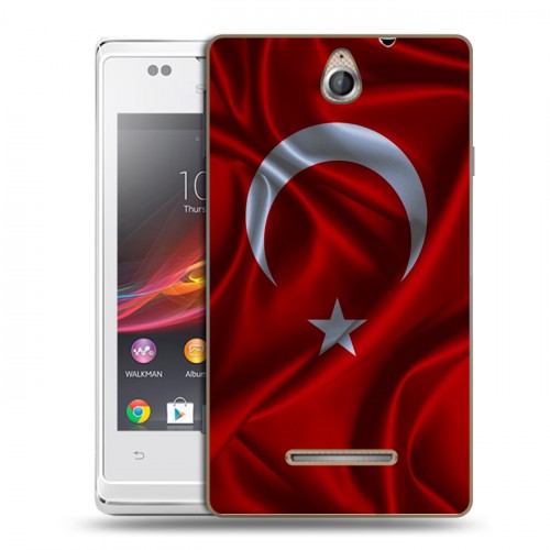 Дизайнерский силиконовый чехол для Sony Xperia E Флаг Турции