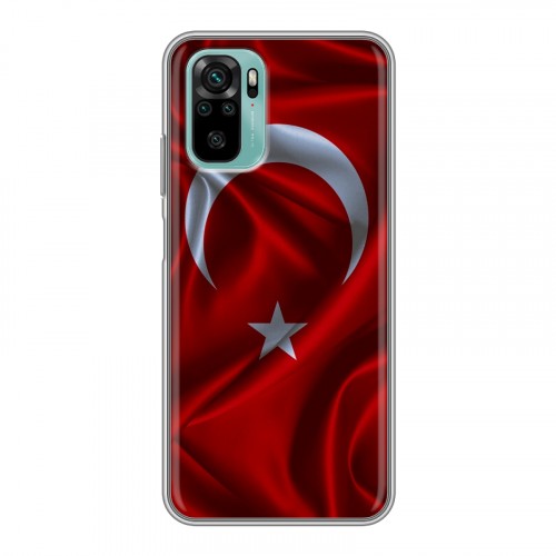 Дизайнерский силиконовый чехол для Xiaomi RedMi Note 10 Флаг Турции