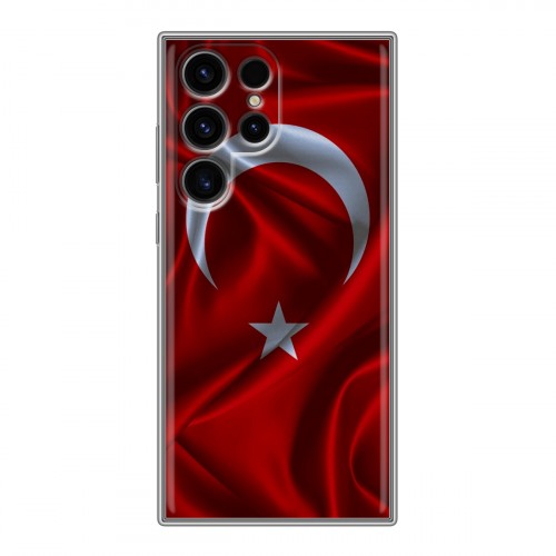Дизайнерский силиконовый чехол для Samsung Galaxy S24 Ultra Флаг Турции