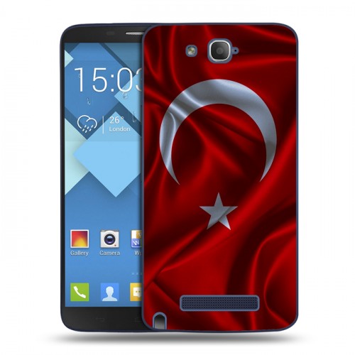 Дизайнерский пластиковый чехол для Alcatel One Touch Hero Флаг Турции