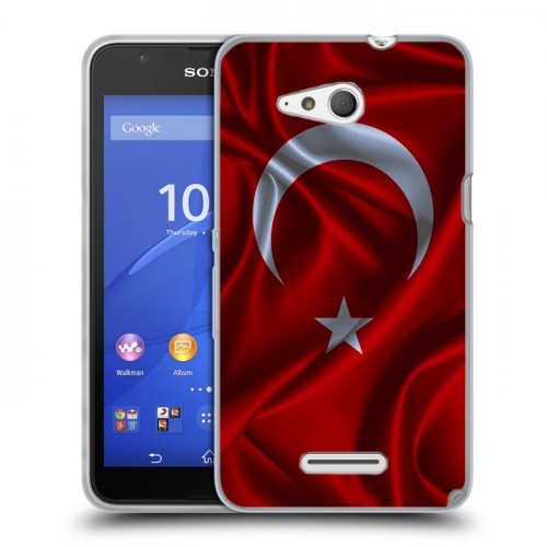 Дизайнерский силиконовый чехол для Sony Xperia E4g Флаг Турции