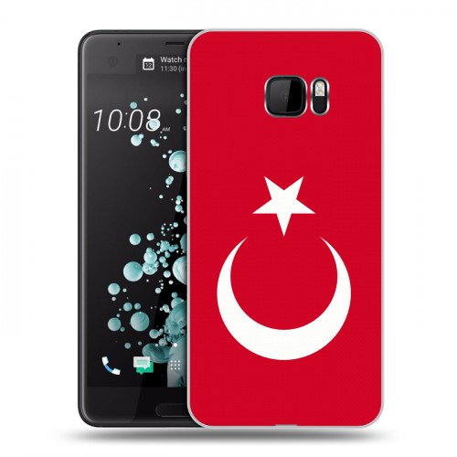 Дизайнерский пластиковый чехол для HTC U Ultra Флаг Турции