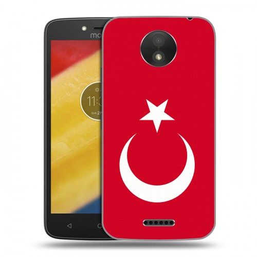 Дизайнерский пластиковый чехол для Motorola Moto C Plus Флаг Турции