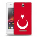 Дизайнерский пластиковый чехол для Sony Xperia E Флаг Турции