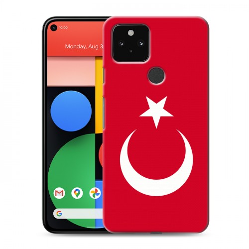 Дизайнерский пластиковый чехол для Google Pixel 5 Флаг Турции