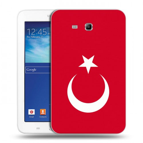 Дизайнерский силиконовый чехол для Samsung Galaxy Tab 3 Lite Флаг Турции