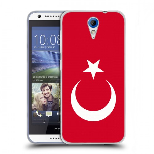 Дизайнерский пластиковый чехол для HTC Desire 620 Флаг Турции