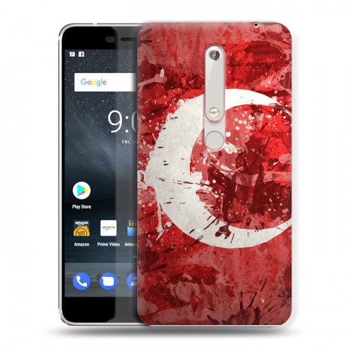 Дизайнерский пластиковый чехол для Nokia 6 (2018) Флаг Турции