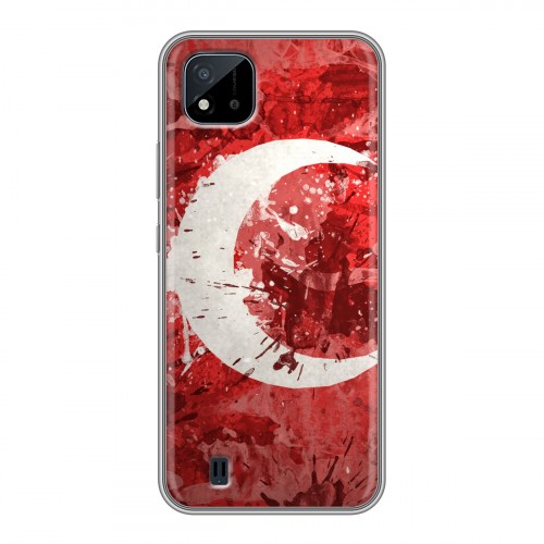 Дизайнерский силиконовый с усиленными углами чехол для Realme C20 Флаг Турции