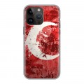 Дизайнерский силиконовый с усиленными углами чехол для Iphone 14 Pro Max Флаг Турции