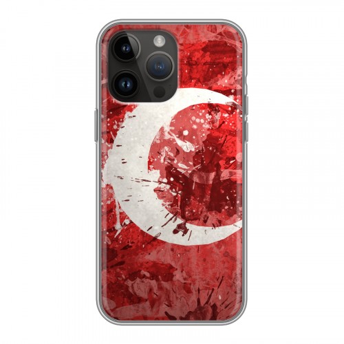 Дизайнерский силиконовый с усиленными углами чехол для Iphone 14 Pro Max Флаг Турции