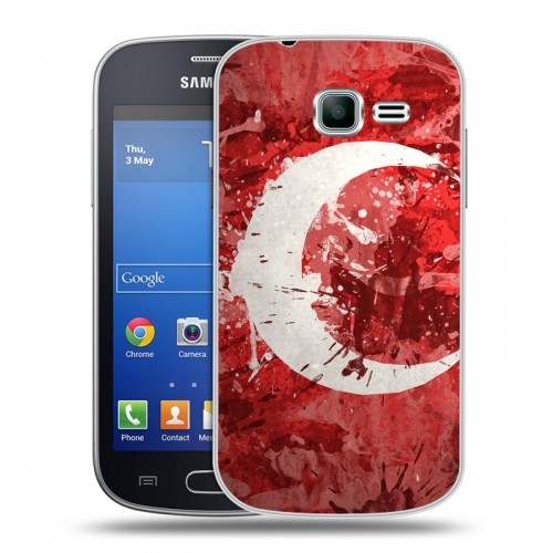 Дизайнерский пластиковый чехол для Samsung Galaxy Trend Lite Флаг Турции
