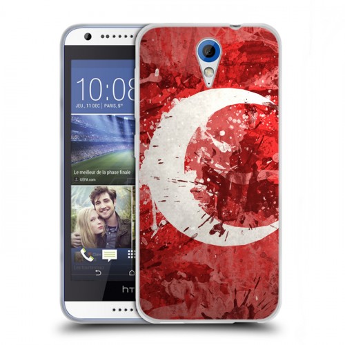 Дизайнерский пластиковый чехол для HTC Desire 620 Флаг Турции