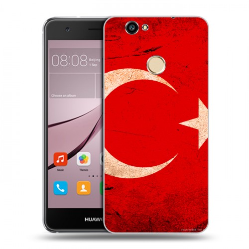 Дизайнерский силиконовый с усиленными углами чехол для Huawei Nova Флаг Турции
