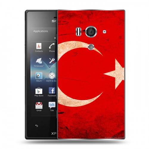 Дизайнерский пластиковый чехол для Sony Xperia acro S Флаг Турции