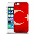 Дизайнерский пластиковый чехол для Iphone 5s Флаг Турции