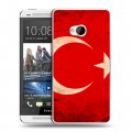 Дизайнерский пластиковый чехол для HTC One (M7) Dual SIM Флаг Турции