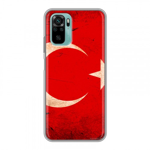 Дизайнерский силиконовый чехол для Xiaomi RedMi Note 10 Флаг Турции
