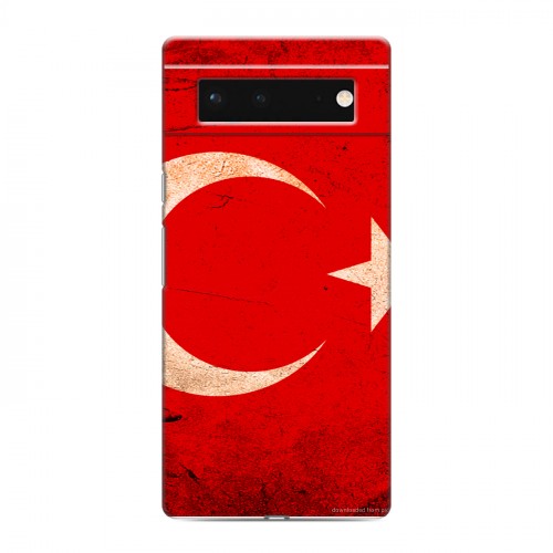 Дизайнерский силиконовый с усиленными углами чехол для Google Pixel 6 Флаг Турции