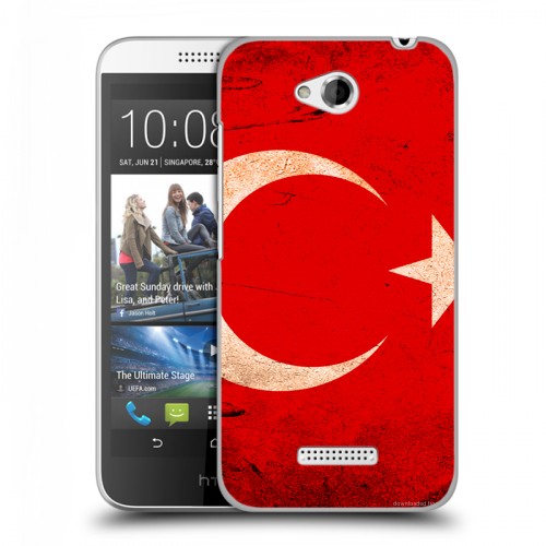 Дизайнерский пластиковый чехол для HTC Desire 616 Флаг Турции