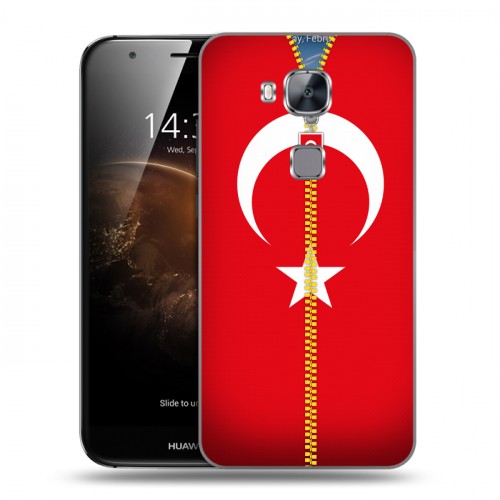 Дизайнерский пластиковый чехол для Huawei G8 Флаг Турции
