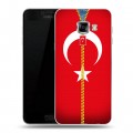 Дизайнерский пластиковый чехол для Samsung Galaxy C7 Флаг Турции