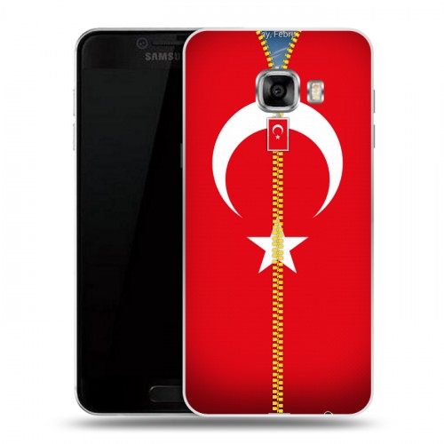 Дизайнерский пластиковый чехол для Samsung Galaxy C7 Флаг Турции