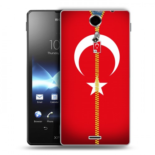 Дизайнерский пластиковый чехол для Sony Xperia TX Флаг Турции