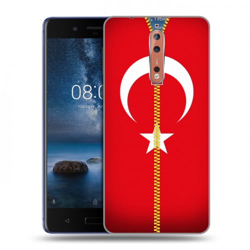 Дизайнерский пластиковый чехол для Nokia 8 Флаг Турции