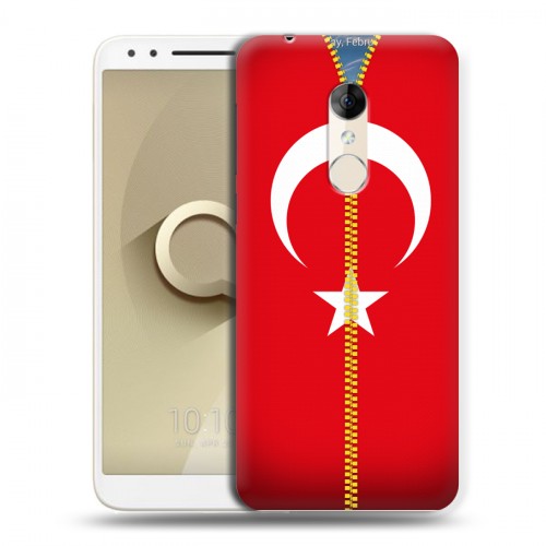 Дизайнерский пластиковый чехол для Alcatel 3 Флаг Турции