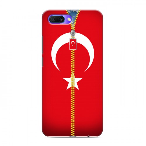 Дизайнерский силиконовый с усиленными углами чехол для Huawei Honor 10 Флаг Турции