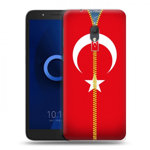 Дизайнерский пластиковый чехол для Alcatel 1C (2019) Флаг Турции