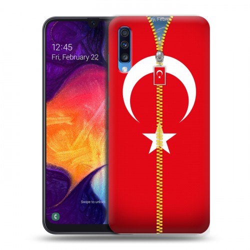Дизайнерский силиконовый с усиленными углами чехол для Samsung Galaxy A70 Флаг Турции