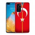 Дизайнерский пластиковый чехол для Huawei P40 Флаг Турции