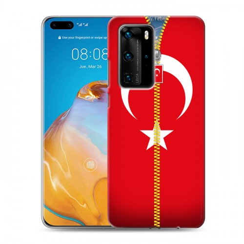 Дизайнерский пластиковый чехол для Huawei P40 Pro Флаг Турции
