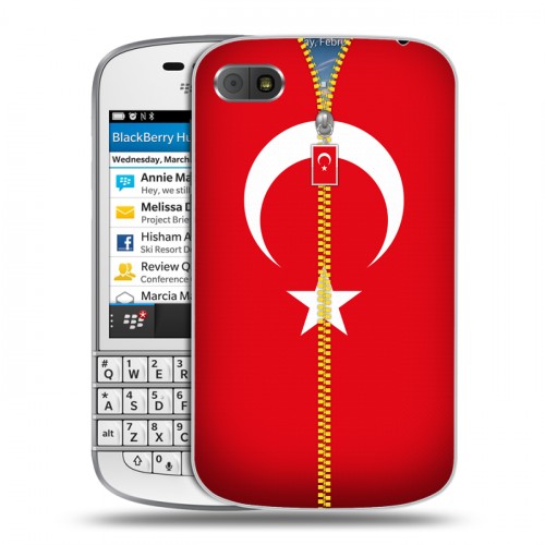 Дизайнерский пластиковый чехол для BlackBerry Q10 Флаг Турции