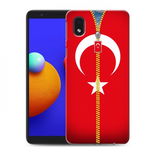 Дизайнерский пластиковый чехол для Samsung Galaxy A01 Core Флаг Турции