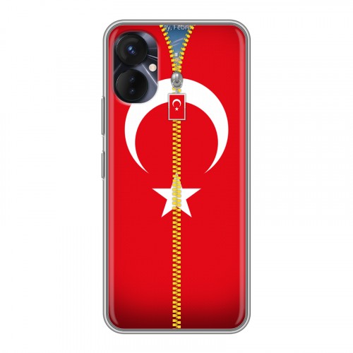 Дизайнерский силиконовый с усиленными углами чехол для Tecno Spark 9 Pro Флаг Турции
