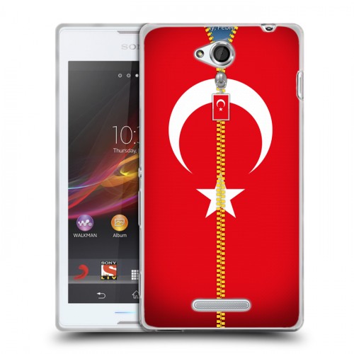 Дизайнерский пластиковый чехол для Sony Xperia C Флаг Турции