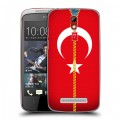 Дизайнерский пластиковый чехол для HTC Desire 500 Флаг Турции