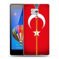 Дизайнерский пластиковый чехол для Huawei Honor 3 Флаг Турции