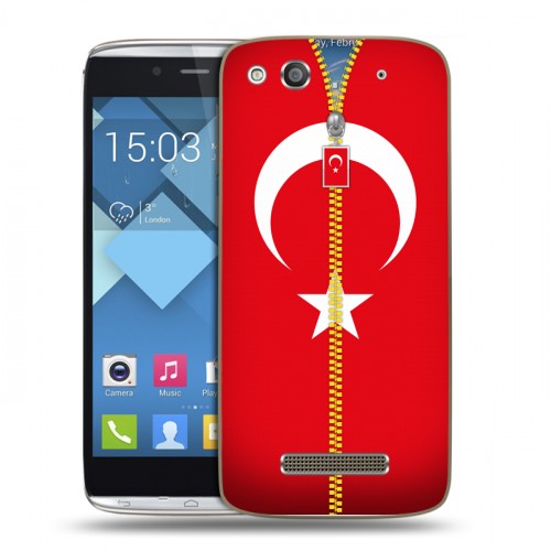 Дизайнерский пластиковый чехол для Alcatel One Touch Idol Alpha Флаг Турции