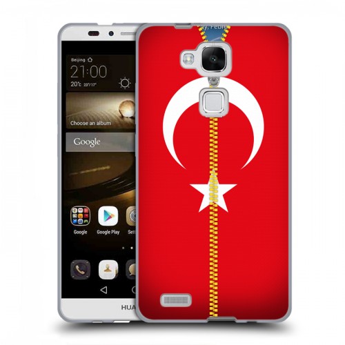 Дизайнерский пластиковый чехол для Huawei Ascend Mate 7 Флаг Турции