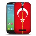 Дизайнерский пластиковый чехол для Alcatel One Touch Pop S9 Флаг Турции