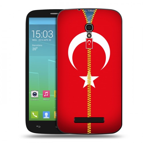 Дизайнерский пластиковый чехол для Alcatel One Touch Pop S9 Флаг Турции
