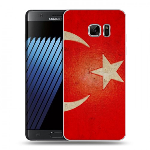 Дизайнерский пластиковый чехол для Samsung Galaxy Note 7 Флаг Турции