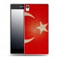 Дизайнерский пластиковый чехол для Sony Xperia E5 Флаг Турции