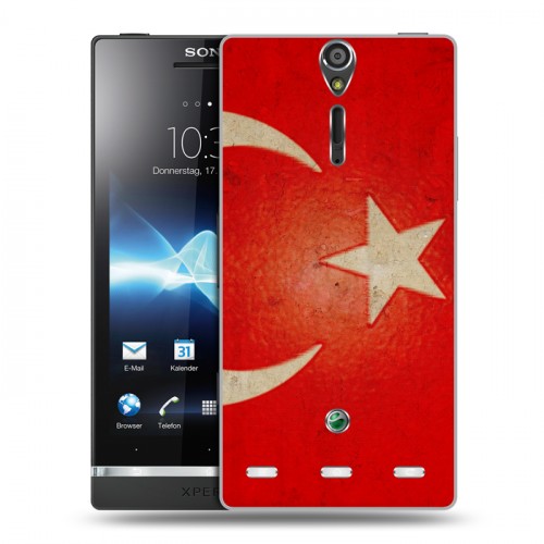 Дизайнерский пластиковый чехол для Sony Xperia S Флаг Турции